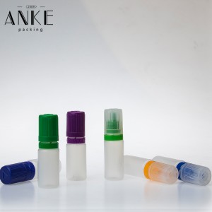 10ml TPD3-G  PE colorful Bottles with flat childproof tamper cap