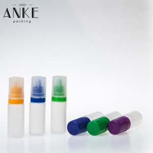 10ml TPD3-G  PE colorful Bottles with flat childproof tamper cap