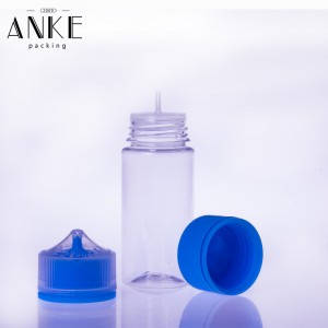 100ml CG unicon V3 clear bottle with clear childproof tamper cap