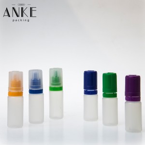 10ml TPD3-G  PE colorful Bottles with flat childproof tamper cap