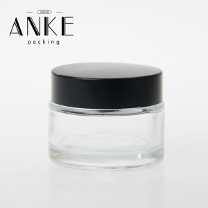 50g Clear Glass Jar with Black Screw Cap