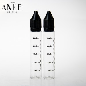 30ml CG unicorn V1 longer clear PET bottles with clear child tamper proof caps and tips