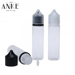 60ml CGU Clear Refill V3 bottle with childproof tamper cap and screw tip