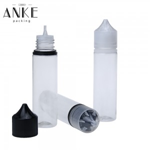 60ml CGU Clear Refill V3 bottle with childproof tamper cap and screw tip