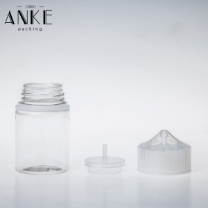 60ml CG unicorn V3 clear short and fat bottle with clear childproof tamper cap