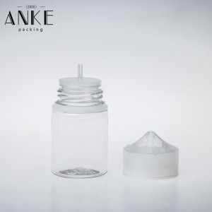 60ml CG unicorn V3 clear short and fat bottle with clear childproof tamper cap