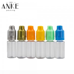 10ml TPD2 bottle clear bottle with black childproof temper cap.