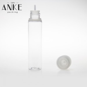 70ml CG unicorn V3 clear bottle with clear childproof tamper cap