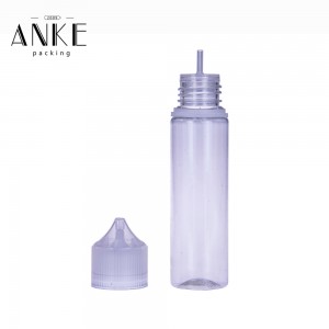 60ml CG unicorn V3 clear bottle with clear childprof tamper cap