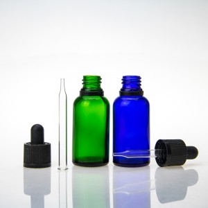 30ml matte black CBD oil glass dropper bottle