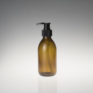 Amber Personal Care Glass Pump Bottle