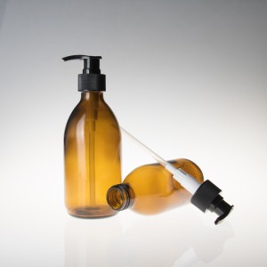 Amber Personal Care Glass Pump Bottle