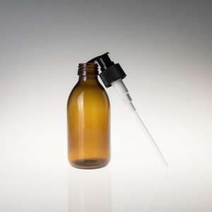 Amber Personal Care Glass Pump Bottle