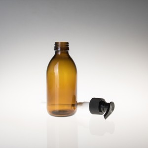 Amber Personal Care Glass Pump Bottle