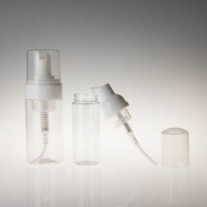 Transparent plastic PET pump bottles