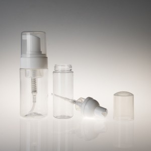 Transparent plastic PET pump bottles