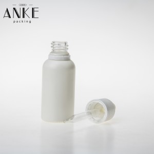 30ml White Matte Glass Bottle with Childproof Tamper Cap