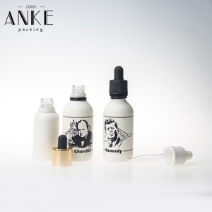 30ml White Matte Glass Bottle with Childproof Tamper Cap