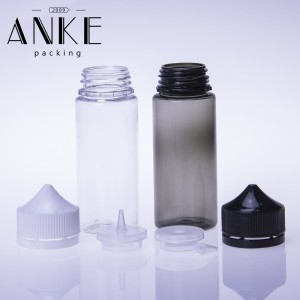 120ml CGU-Refill V1 unicorn bottle clear bottle with clear/black cap SCREW TIP