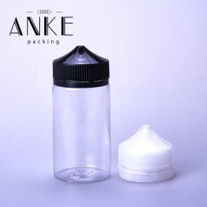 100ml CGU Refill-V1 unicorn bottle clear bottle with clear/black cap with SCREW TIP