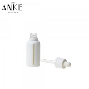 30ml White Matte Glass Bottle with Window&Childproof Tamper Cap