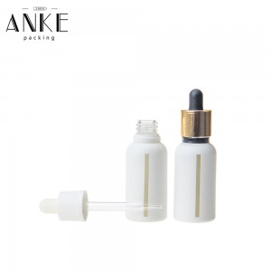 30ml White Matte Glass Bottle with Window&Childproof Tamper Cap