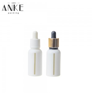 30ml White Matte Glass Bottle with Window&Childproof Tamper Cap