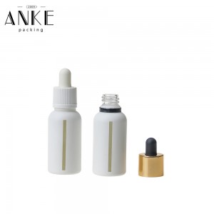 30ml White Matte Glass Bottle with Window&Childproof Tamper Cap