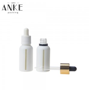 30ml White Matte Glass Bottle with Window&Childproof Tamper Cap