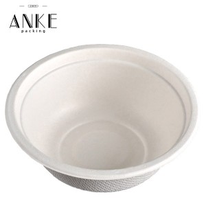 Eco-Friendly Compostable Biodegradable White Sugarcane Pulp Bowl