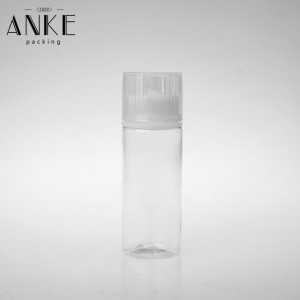 120ml CG unicorn V3 clear bottle with clear flat childproof tamper caps