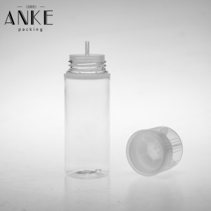 120ml CG unicorn V3 clear bottle with clear flat childproof tamper caps