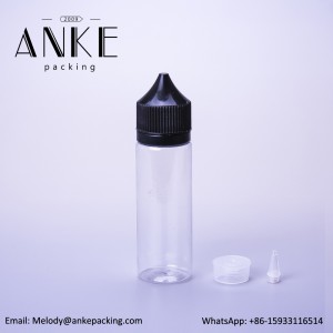 50ml CGU Refill V1 unicorn bottle clear/black bottle with clear/black cap SCREW TIP