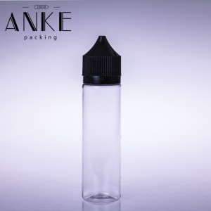 60ml CGU Refill V1 unicorn bottle clear/black bottle with clear/black cap SCREW TIP