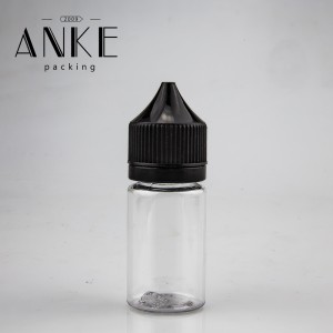 30ml CGU Refill V1 short unicorn bottle clear bottle with black cap SCREW TIP