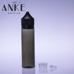 60ml CGU Refill V1 unicorn bottle clear/black bottle with clear/black cap SCREW TIP