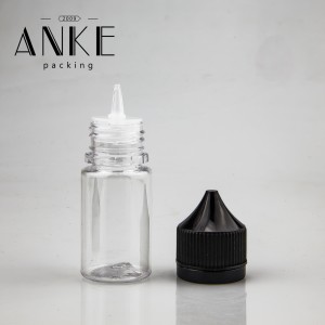 30ml CGU Refill V1 short unicorn bottle clear bottle with black cap SCREW TIP