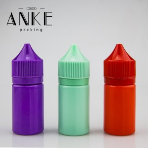 30ml CGU Refill V1 short unicorn bottle clear bottle with black cap SCREW TIP