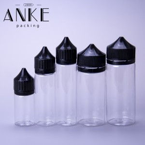 120ml CGU-Refill V1 unicorn bottle clear bottle with clear/black cap SCREW TIP