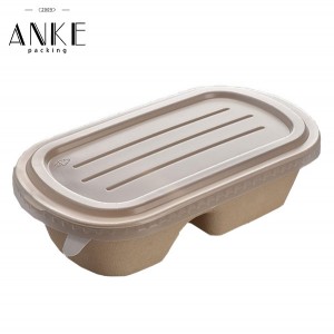 Custom Wheat Straw Fiber Pulp Food Boxes with Plastic Lids | Anke Packing