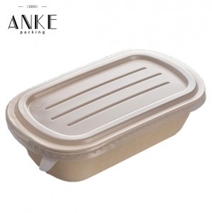 Custom Wheat Straw Fiber Pulp Food Boxes with Plastic Lids | Anke Packing